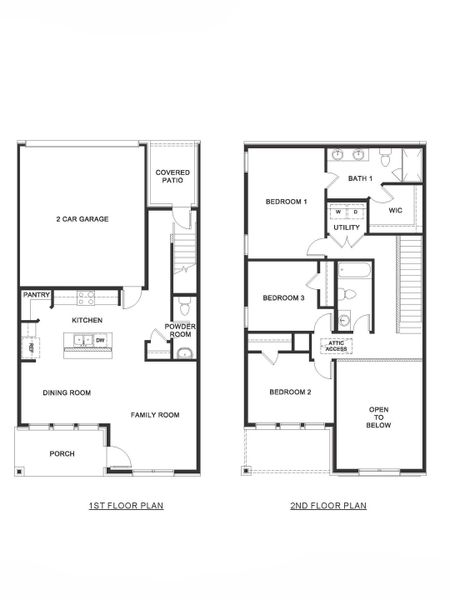 2D floor plan layout for the Filly by D.R. Horton in The Avenue, Allen, TX (Image 3).