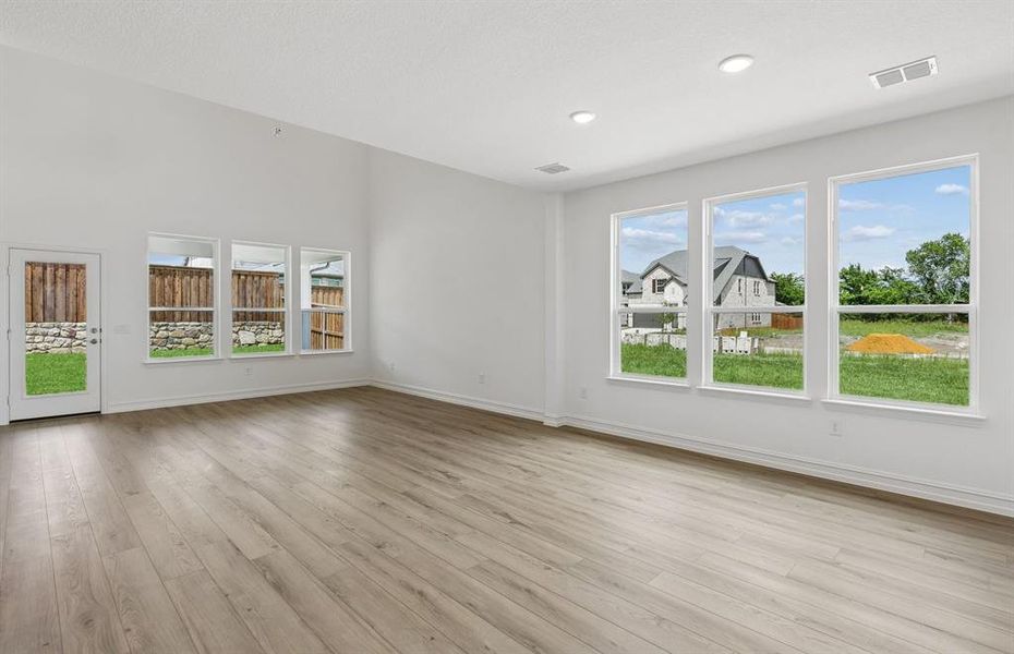 Gathering room with large windows Gathering room with large windows