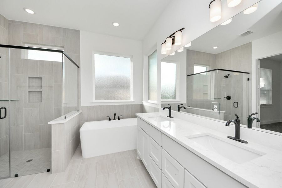 Stand alone tub and oversized walk-in shower. Stand alone tub and oversized walk-in shower.