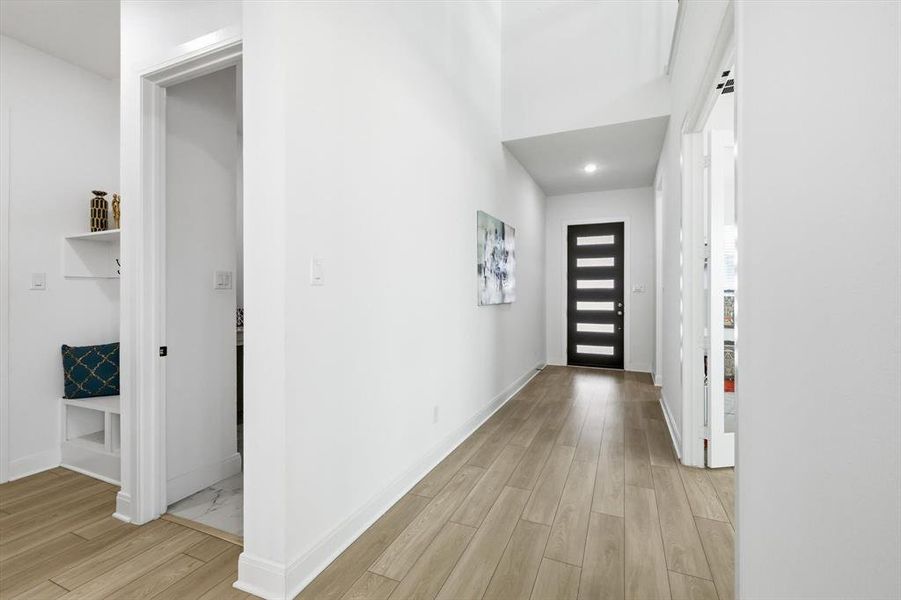 Spacious, unfurnished interior of a new home in Pecan Square - Gardens, Northlake (Image 22). Spacious, unfurnished interior of a new home in Pecan Square - Gardens, Northlake (Image 22).