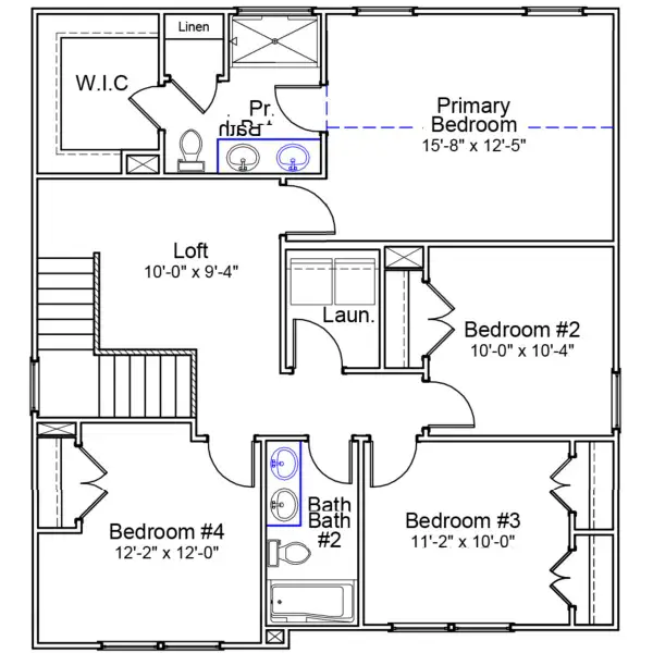 2D floor plan layout of this home in Bluefield, Lexington, SC (Image 3). 2D floor plan layout of this home in Bluefield, Lexington, SC (Image 3).