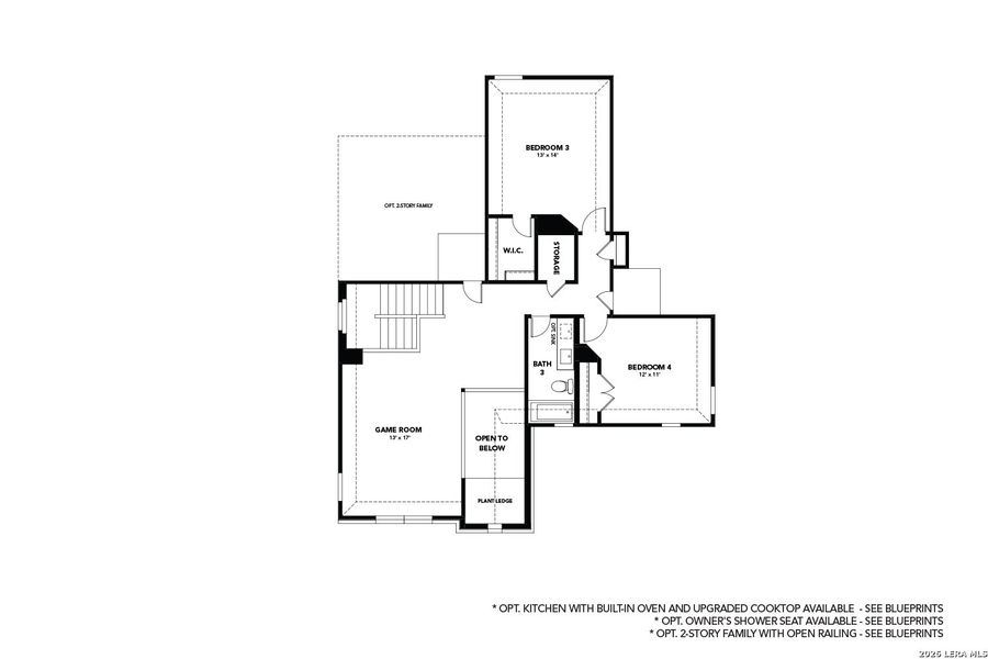 2D floor plan layout of this home in Veranda, San Antonio, TX (Image 3).