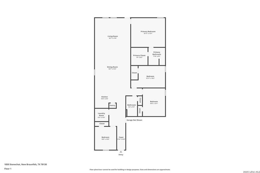 2D floor plan layout of this home in Voss Farms, New Braunfels, TX (Image 3).