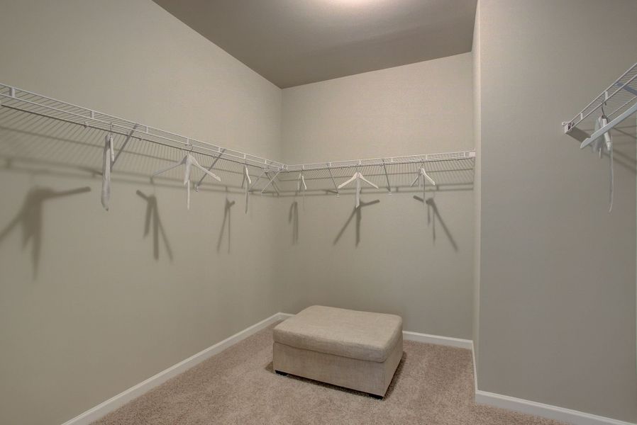 Walk-in closet in primary suite