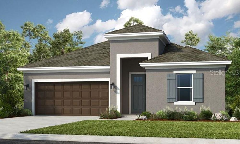 Front exterior of a new home in Ardisia Park, New Smyrna Beach, FL, highlighting curb appeal (Image 1). Front exterior of a new home in Ardisia Park, New Smyrna Beach, FL, highlighting curb appeal (Image 1).