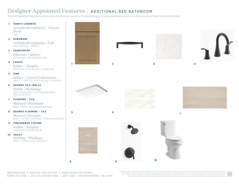 Sample of building materials used in homes in Meadowlark, Murfreesboro (Image 12).