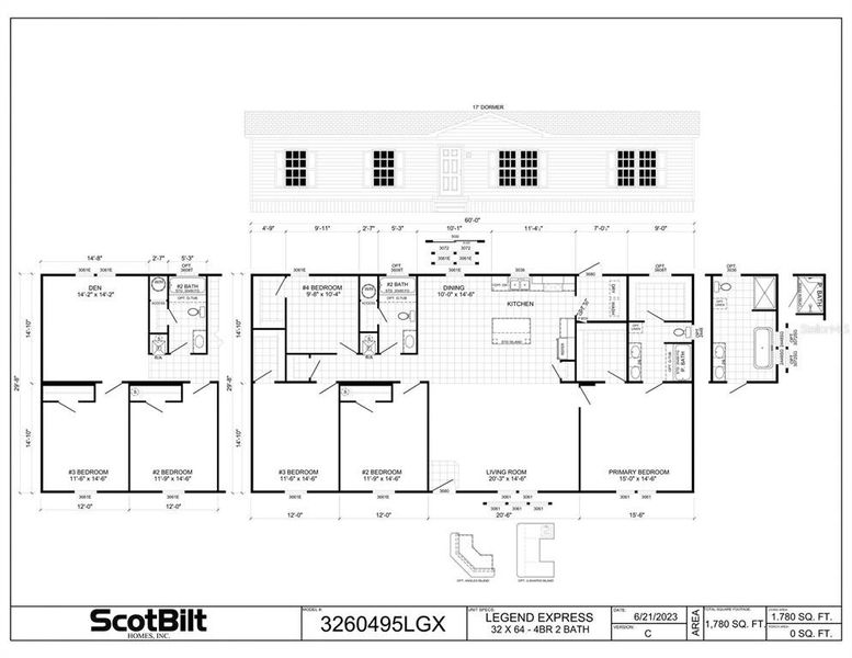 2D floor plan layout of this home in , Okeechobee, FL (Image 3).