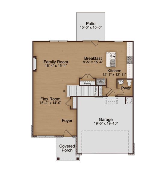 2D floor plan layout for the Mallow by McKinley Homes in Glassmanor Ridge, Gainesville, GA (Image 3).