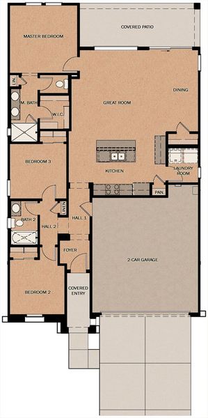 2D floor plan layout for the Bennett by Fulton Homes in Calistoga at Enclave, Litchfield Park, AZ (Image 3). 2D floor plan layout for the Bennett by Fulton Homes in Calistoga at Enclave, Litchfield Park, AZ (Image 3).