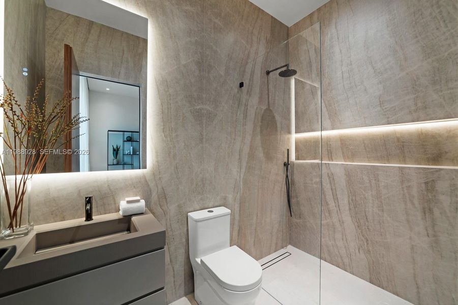 Furnished interior view inside a new home in , Miami (Image 16).