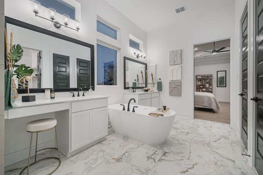 Representative furnished interior of a home built from the Adelaide by Chesmar Homes in Mesa Western, Cibolo (Image 10).