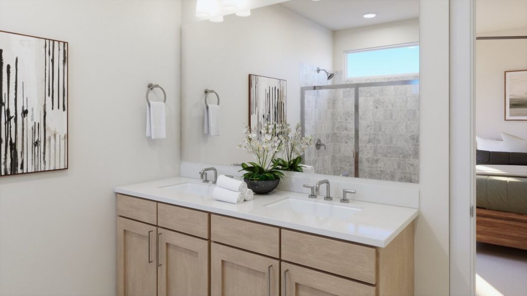 Representative furnished interior of a home built from the Amy by Risewell Homes in Freedom at Anthem, Kyle (Image 13).