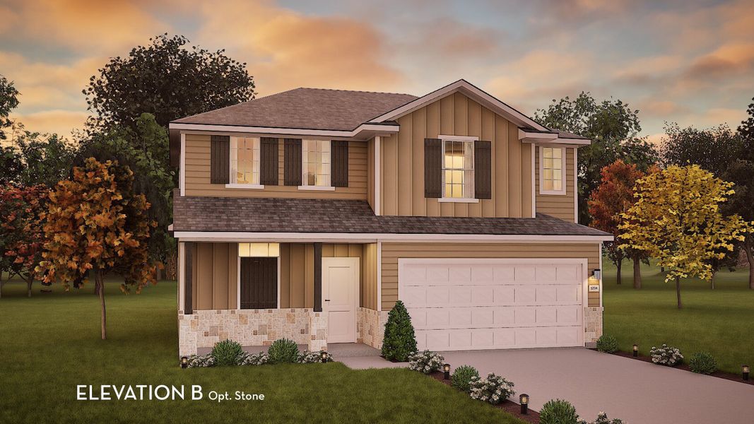 Representative exterior photo of a completed home built from the Lavaca by CastleRock Communities in Austin Colony, Brazoria, TX (Image 14).