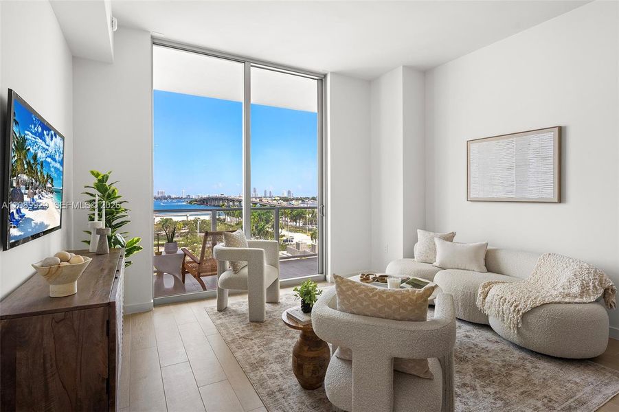 Furnished interior view inside a new home in , Miami (Image 11).