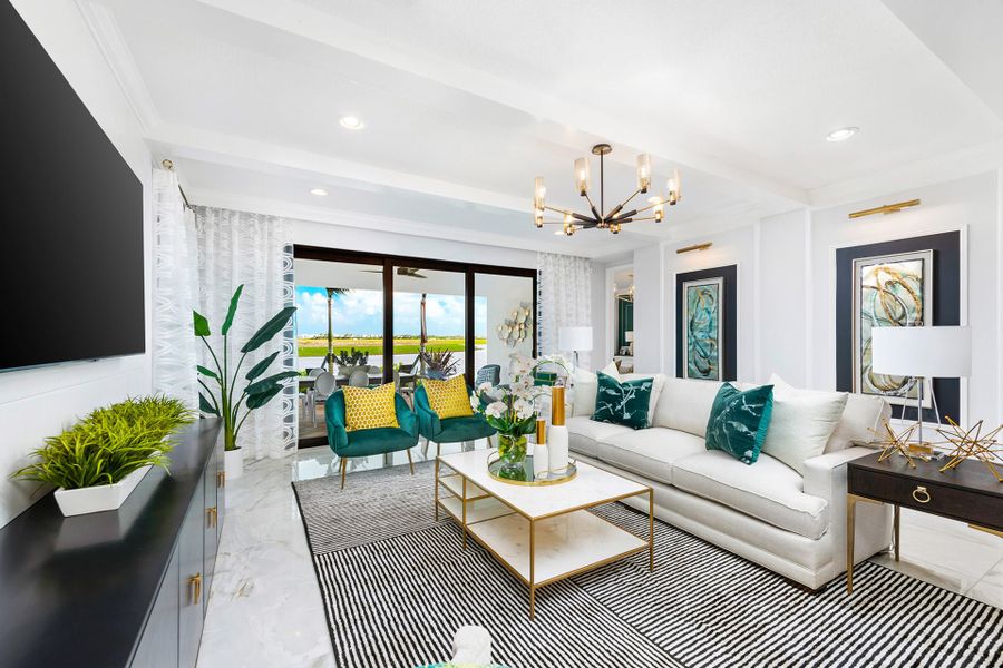 Representative furnished interior of a home built from the Tribeca by GL Homes in Valencia Parc at Riverland, Port St. Lucie (Image 12).