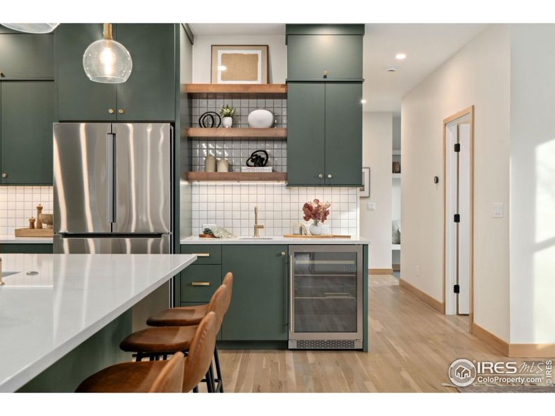 Wet Bar and Beverage Fridge