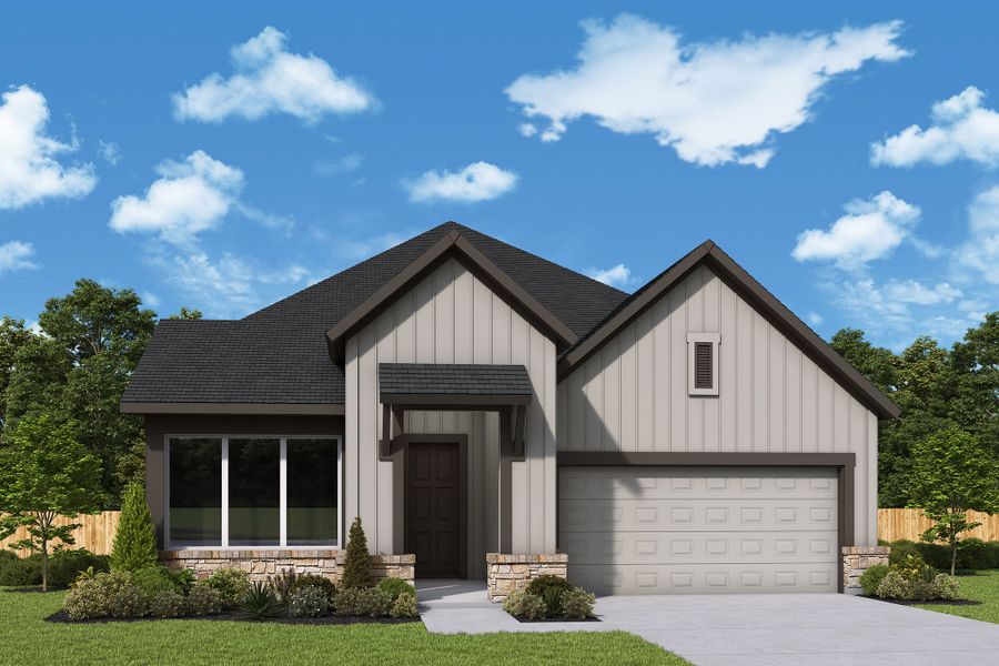 Representative exterior photo of a completed home built from the The Rose by David Weekley Homes in ARTAVIA - Enclave Collection, Conroe, TX (Image 2).