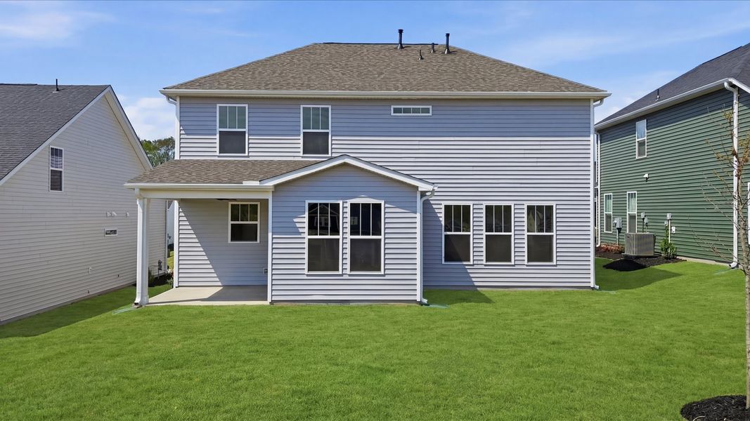 Exterior details and patio area of a home in Iris Meadows, Moore (Image 21).