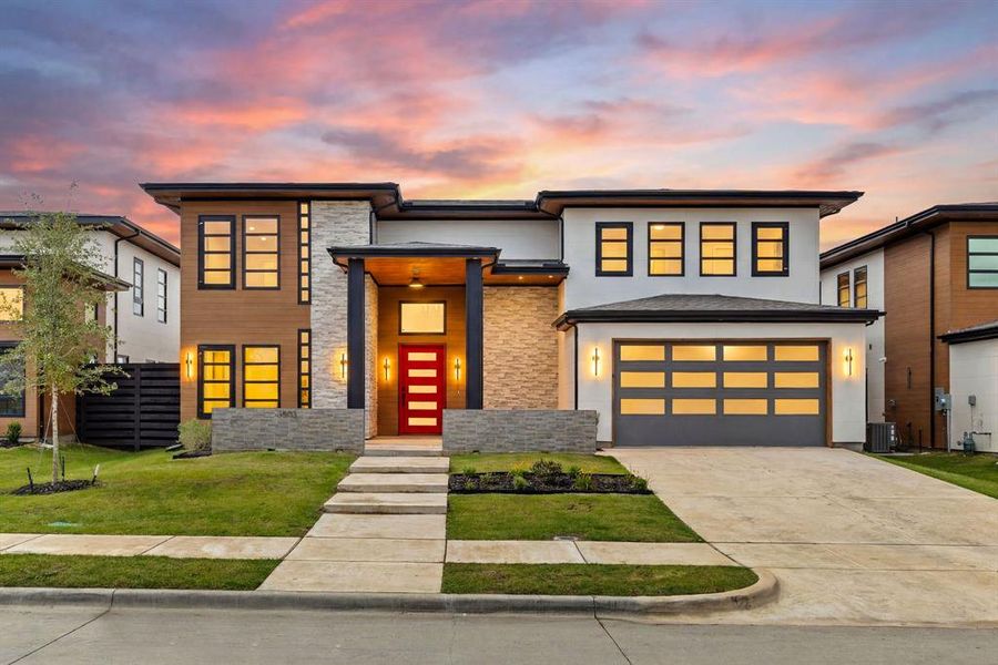 Front exterior of a new home in The Dawn, Melissa, TX, highlighting curb appeal (Image 1). Front exterior of a new home in The Dawn, Melissa, TX, highlighting curb appeal (Image 1).