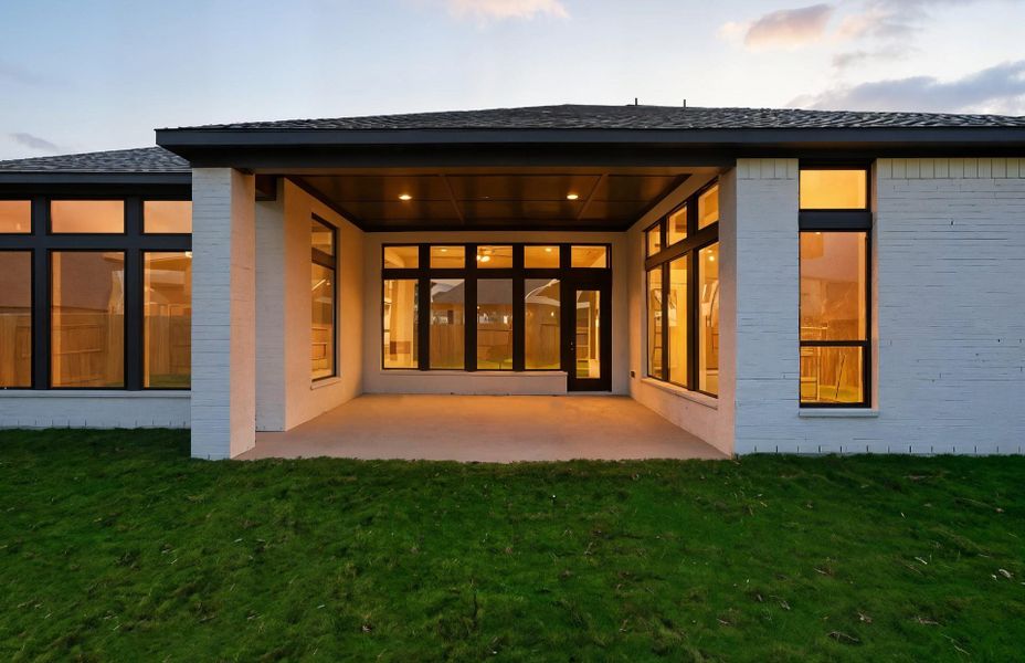 Exterior details and patio area of a home in Artavia 70′, Conroe (Image 4).