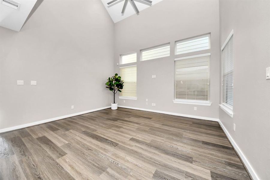 Spacious living area with anti-microbial, washable paint throughout