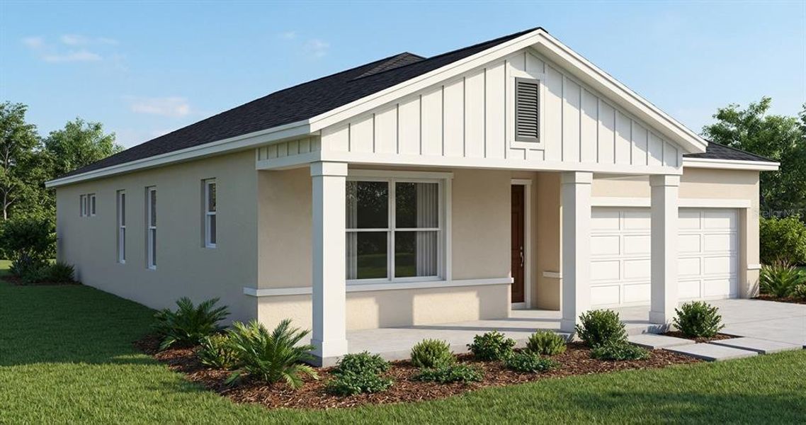 Front exterior of a new home in , Orlando, FL, highlighting curb appeal (Image 1). Front exterior of a new home in , Orlando, FL, highlighting curb appeal (Image 1).