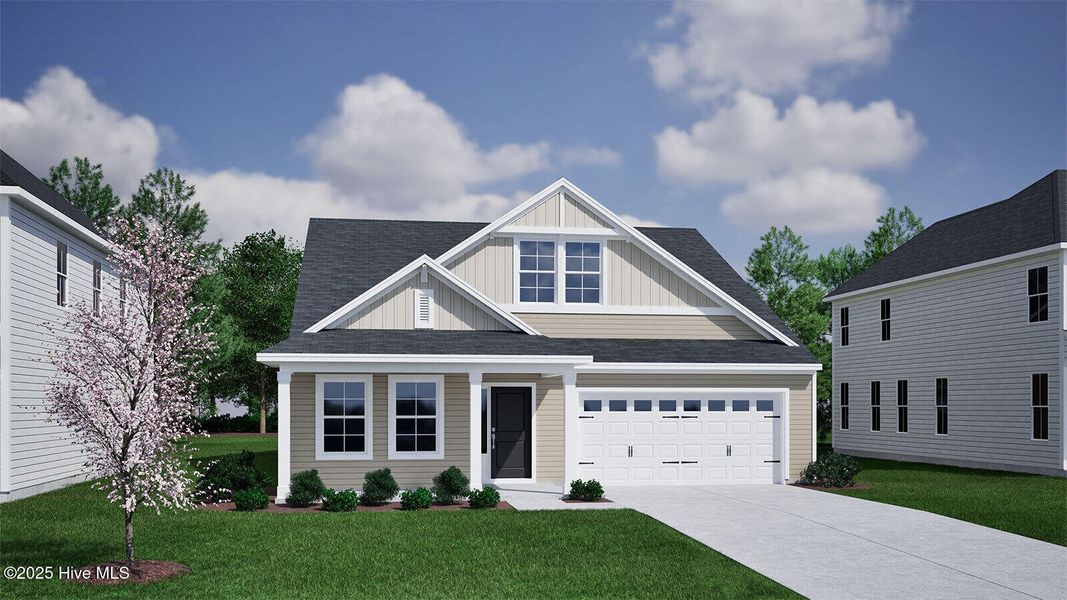Front exterior of a new home in Allston Park, Calabash, NC, highlighting curb appeal (Image 1).