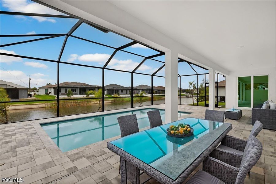Exterior details and patio area of a home in Cape Coral, Cape Coral (Image 3).