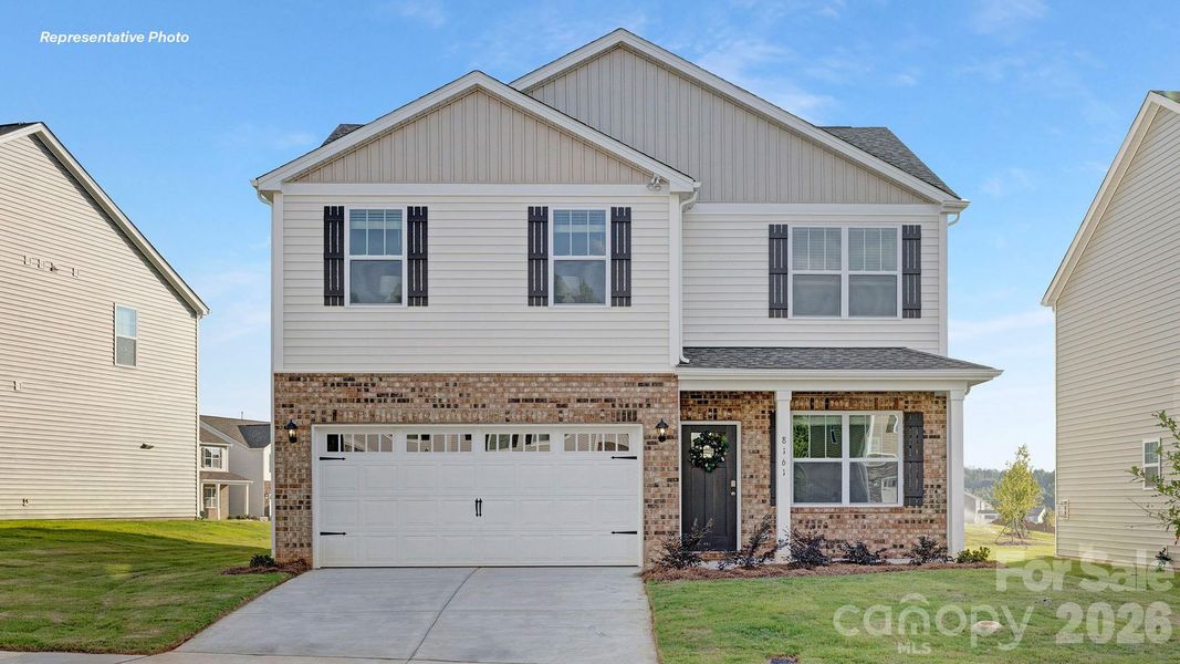 Front exterior of a new home in Clark Creek Landing, Lincolnton, NC, highlighting curb appeal (Image 1). Front exterior of a new home in Clark Creek Landing, Lincolnton, NC, highlighting curb appeal (Image 1).