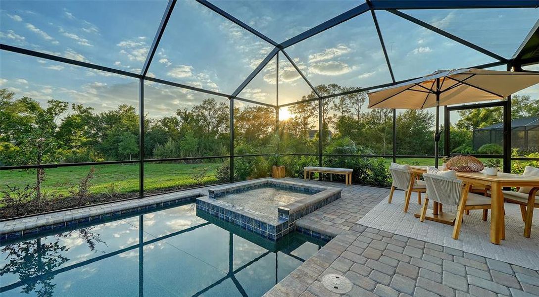 Exterior details and patio area of a home in Lorraine Lakes at Lakewood Ranch, Lakewood Ranch (Image 28).