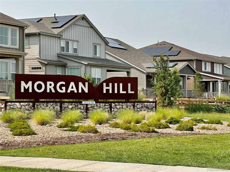 Front exterior of a new home in Morgan Hill, Erie, CO, highlighting curb appeal (Image 19).