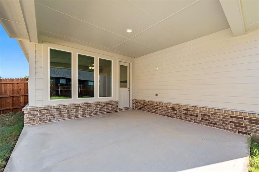 Exterior details and patio area of a home in Covenant Park, Springtown (Image 22). Exterior details and patio area of a home in Covenant Park, Springtown (Image 22).