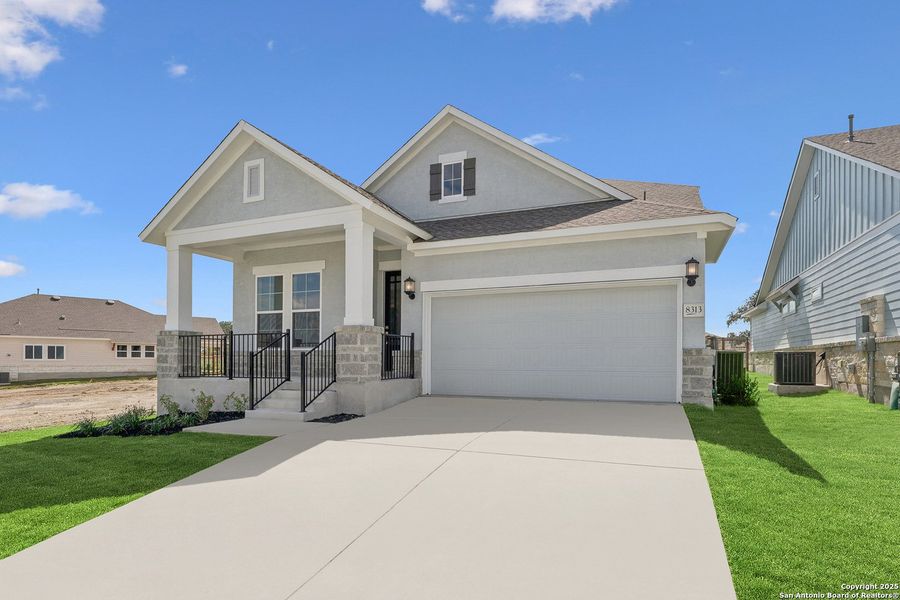 Exterior details and patio area of a home in The Crossvine 45’, Schertz (Image 20).