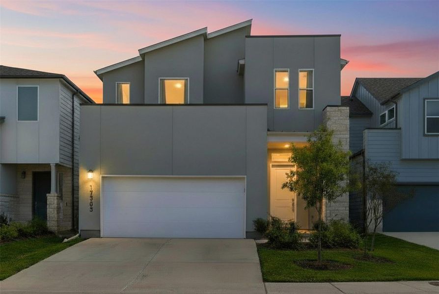 Front exterior of a new home in Cielo East, Pflugerville, TX, highlighting curb appeal (Image 24).
