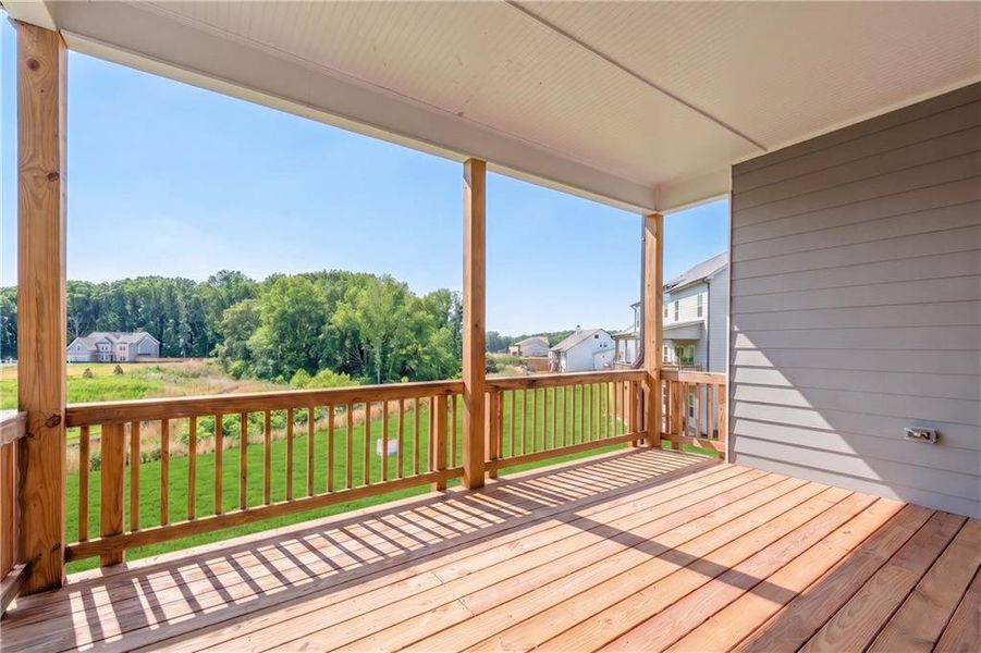 Exterior details and patio area of a home in Hidden Fields, Hoschton (Image 3).