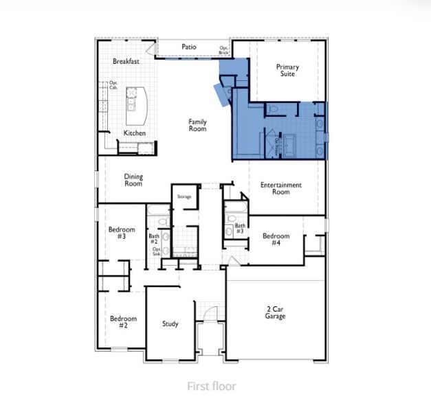 2D floor plan layout for the Chesterfield Plan by Highland Homes in Monterra: 70ft. lots, Rockwall, TX (Image 3). 2D floor plan layout for the Chesterfield Plan by Highland Homes in Monterra: 70ft. lots, Rockwall, TX (Image 3).