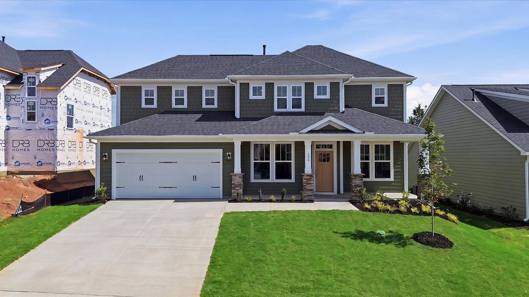 Exceptional home with tasteful exterior finishes and a thoughtfully designed façade at the Benjamin's Grove community Exceptional home with tasteful exterior finishes and a thoughtfully designed façade at the Benjamin's Grove community