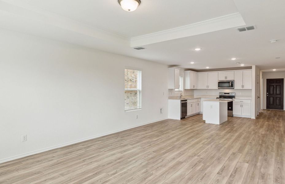 Representative unfurnished interior of a home built from the Dinero by Centex in Arboretum Estates, Terrell (Image 14). Representative unfurnished interior of a home built from the Dinero by Centex in Arboretum Estates, Terrell (Image 14).