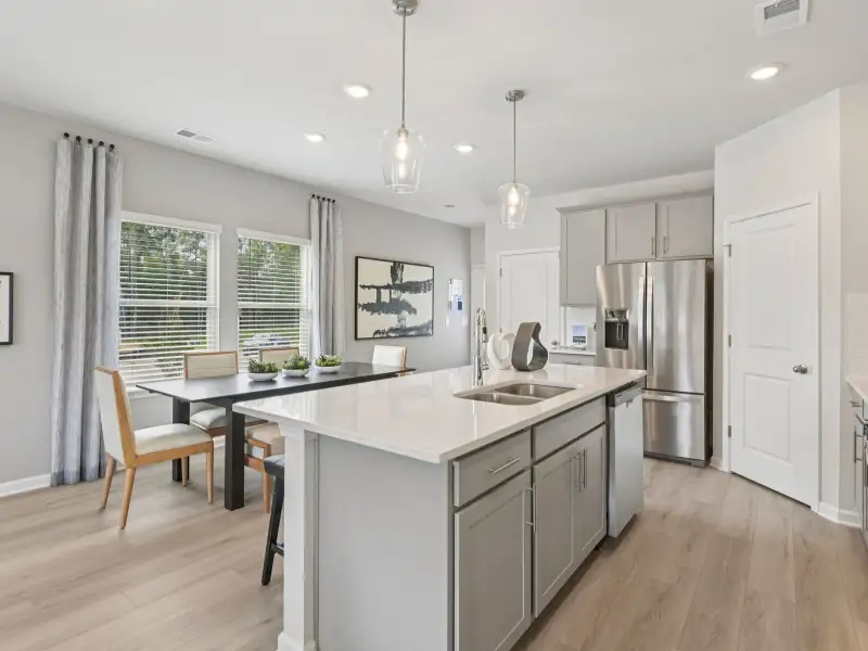 The Oakland floorplan with the Fresh Grey interior package modeled at Artisan Walk.