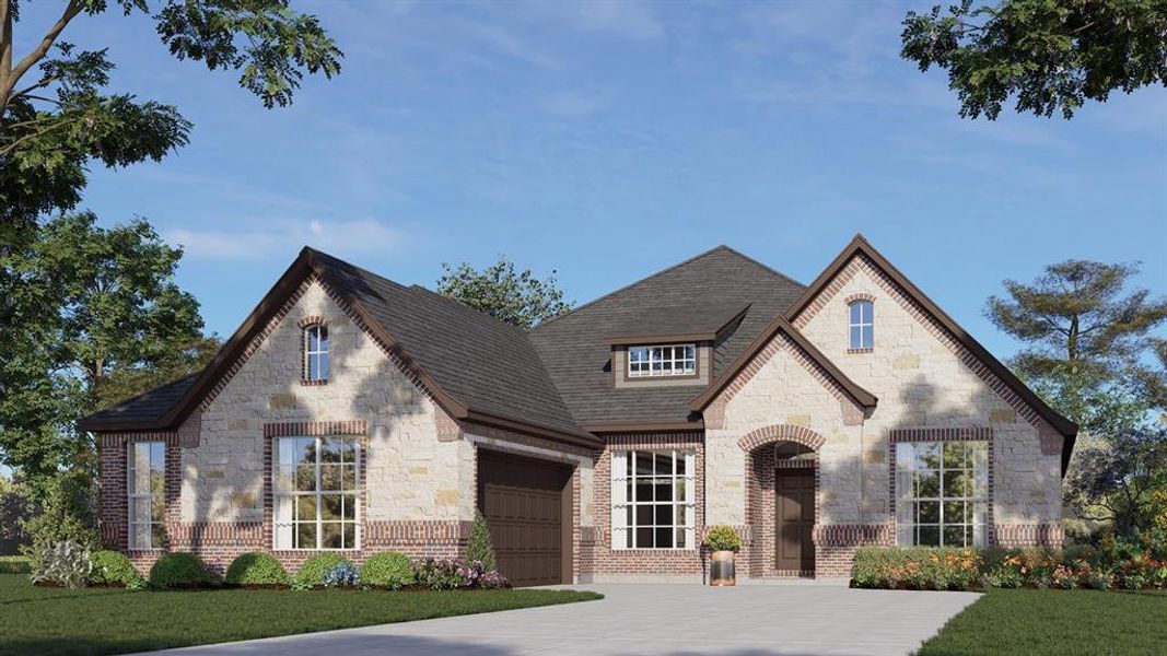 elevation B stone rendering 01 concept 2370 oak hills burleson texas landsea homes