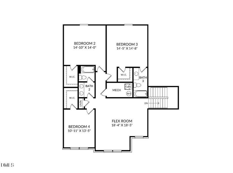 LOT 118 UPPER LEVEL FLOOR PLAN