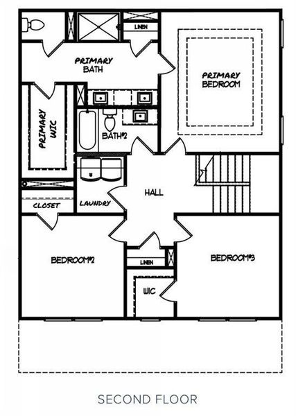 2D floor plan layout of this home in Magnolia Ridge, Monroe, GA (Image 6).