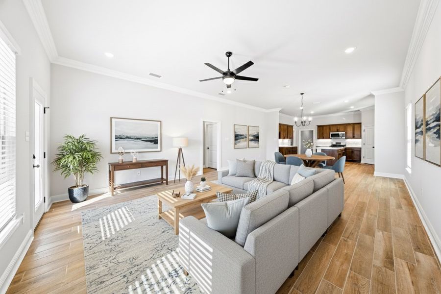 Front exterior of a new home in The Bluffs at Lafayette, Freeport, FL, highlighting curb appeal (Image 17).
