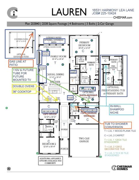 2D floor plan layout of this home in Jubilee, Hockley, TX (Image 5).