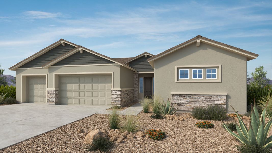 Representative exterior photo of a completed home built from the Tyndall by Taylor Morrison in Verdin Summit Collection, Phoenix, AZ (Image 2).