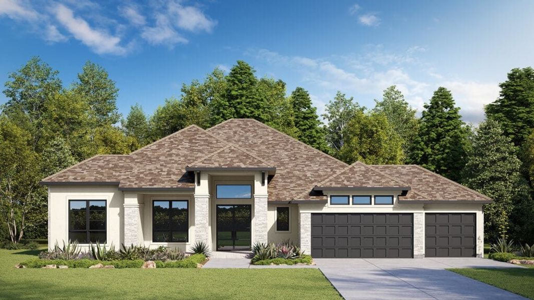 Representative exterior photo of a completed home built from the Madison 3475.3 by J. Patrick Homes in Briarley, Montgomery, TX (Image 1).