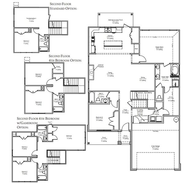 2D floor plan layout for the The Orchid by Avonley Homes in Pinemont, Bryan, TX (Image 3). 2D floor plan layout for the The Orchid by Avonley Homes in Pinemont, Bryan, TX (Image 3).