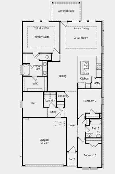 Structural options added include: Covered outdoor living, pop up ceiling great room/primary suite and slide in tub at primary bath.