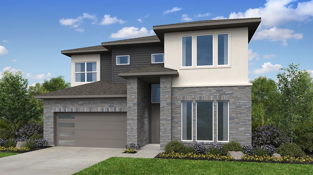 Representative exterior photo of a completed home built from the Balcones by Taylor Morrison in Easton Park, Austin, TX (Image 22).