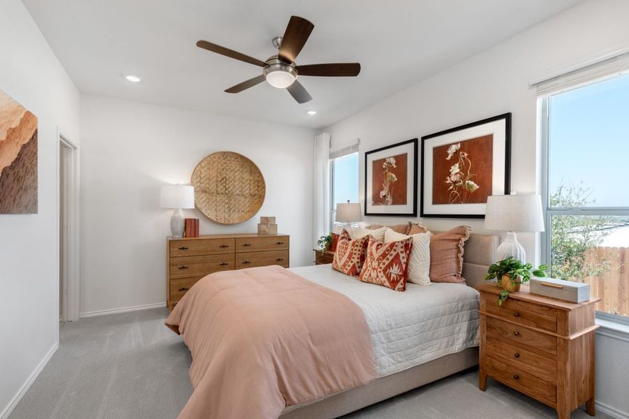 Representative furnished interior of a home built from the 1360 Modeled by KB Home in Creekside at Estancia, Austin (Image 8).